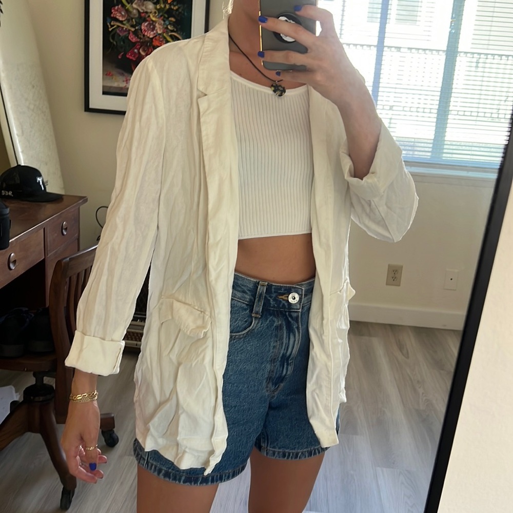 Ivory linen blazer from old navy
